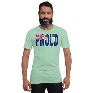 Proud Anguilla Flag mint color t-shirt on a black man.