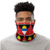 Antigua and Barbuda flag face cover on black man face