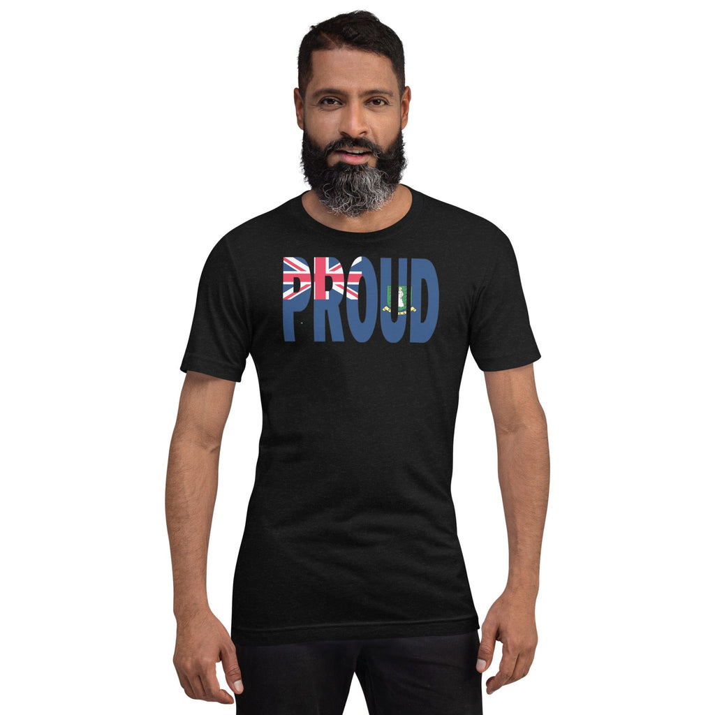 Proud British Virgin Islands Flag black color t-shirt on a black man.
