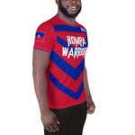 Haiti football shirt showing the right side on a black man.