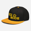 Soca Mode embroidered in yellow on yellow and black color snapback Hat.