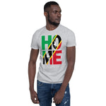  St-Kitts and Nevis flag spelling HOME on black men wearing sport grey color shirt