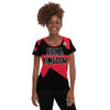 Trinidad football shirt showing the front on black women.