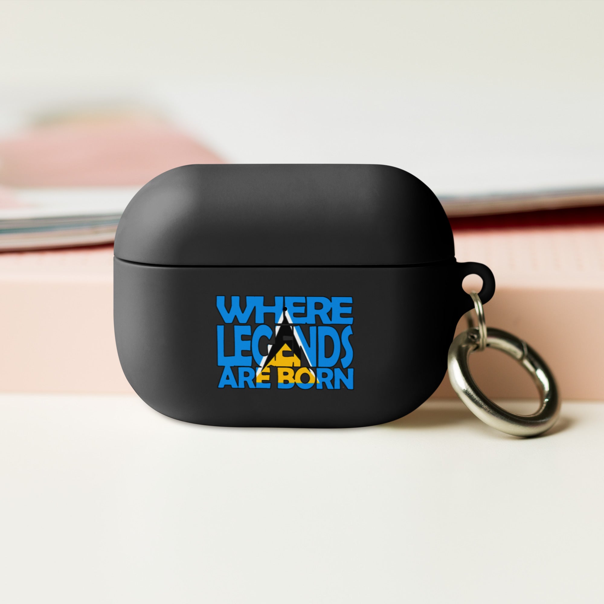 St. Lucia Flag Design WHERE LEGENDS ARE BORN and HOME AirPods Case
