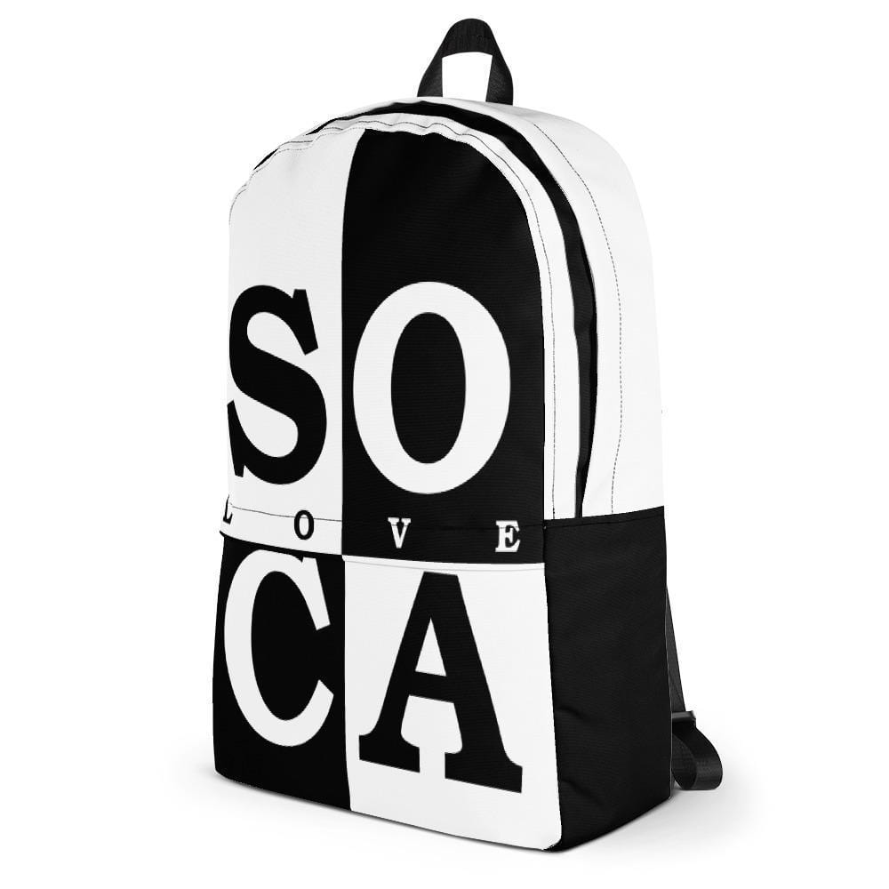 soca music black and white bag