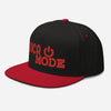 Soca Mode Black and Red Flat Bill Cap - Red 3D Embroidery