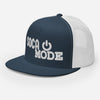 Soca Mode embroidered in white on blue and white snapback Hat.
