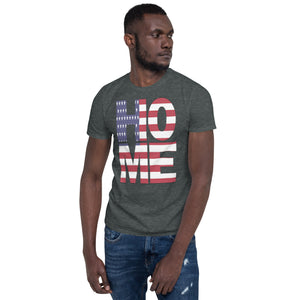 USA / American Flag Spelling HOME | Short-Sleeve Unisex T-Shirt
