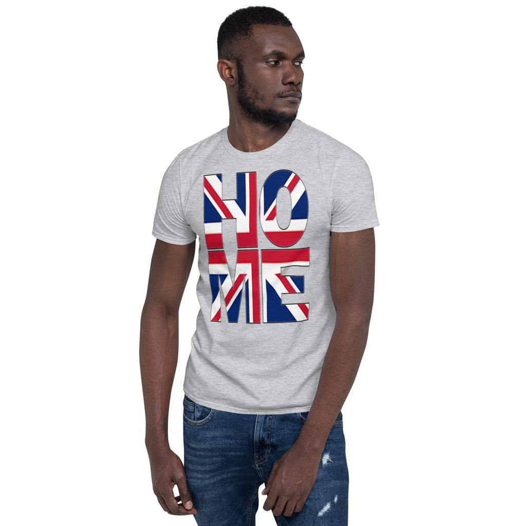 United Kingdom Flag Spelling HOME | Short-Sleeve Unisex T-Shirt