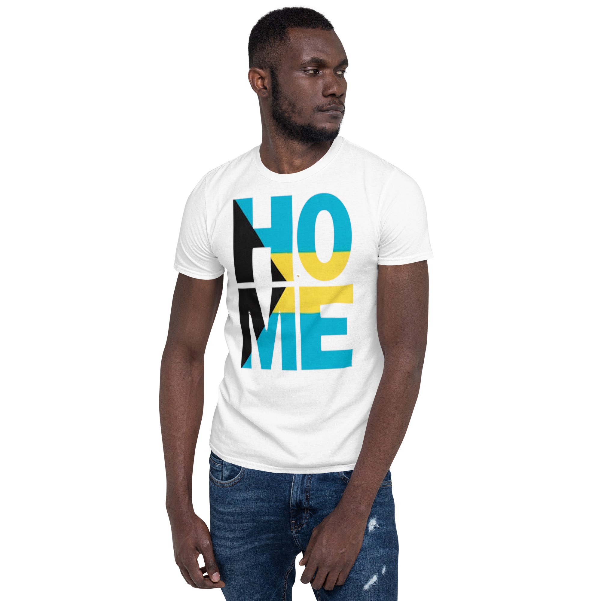 The Bahamas Flag Spelling HOME | Short-Sleeve Unisex T-Shirt | Soca Mode