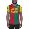 Grenada football shirt showing the front on a black man.