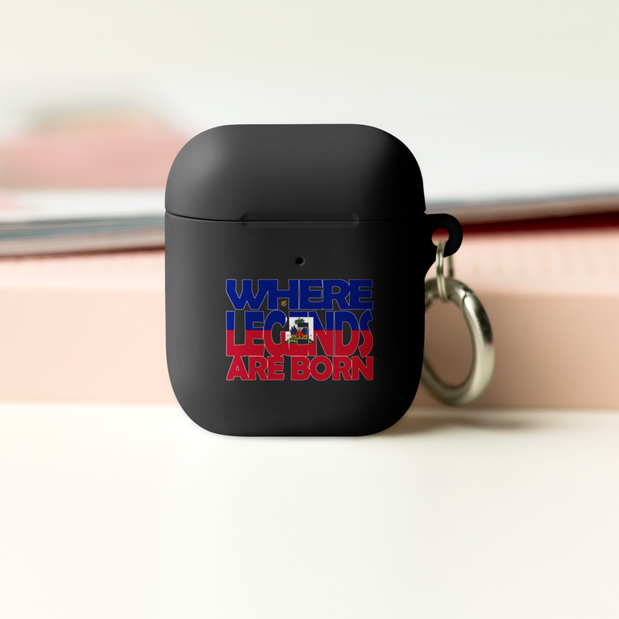 Haiti Flag Design WHERE LEGENDS ARE BORN and HOME AirPods Case