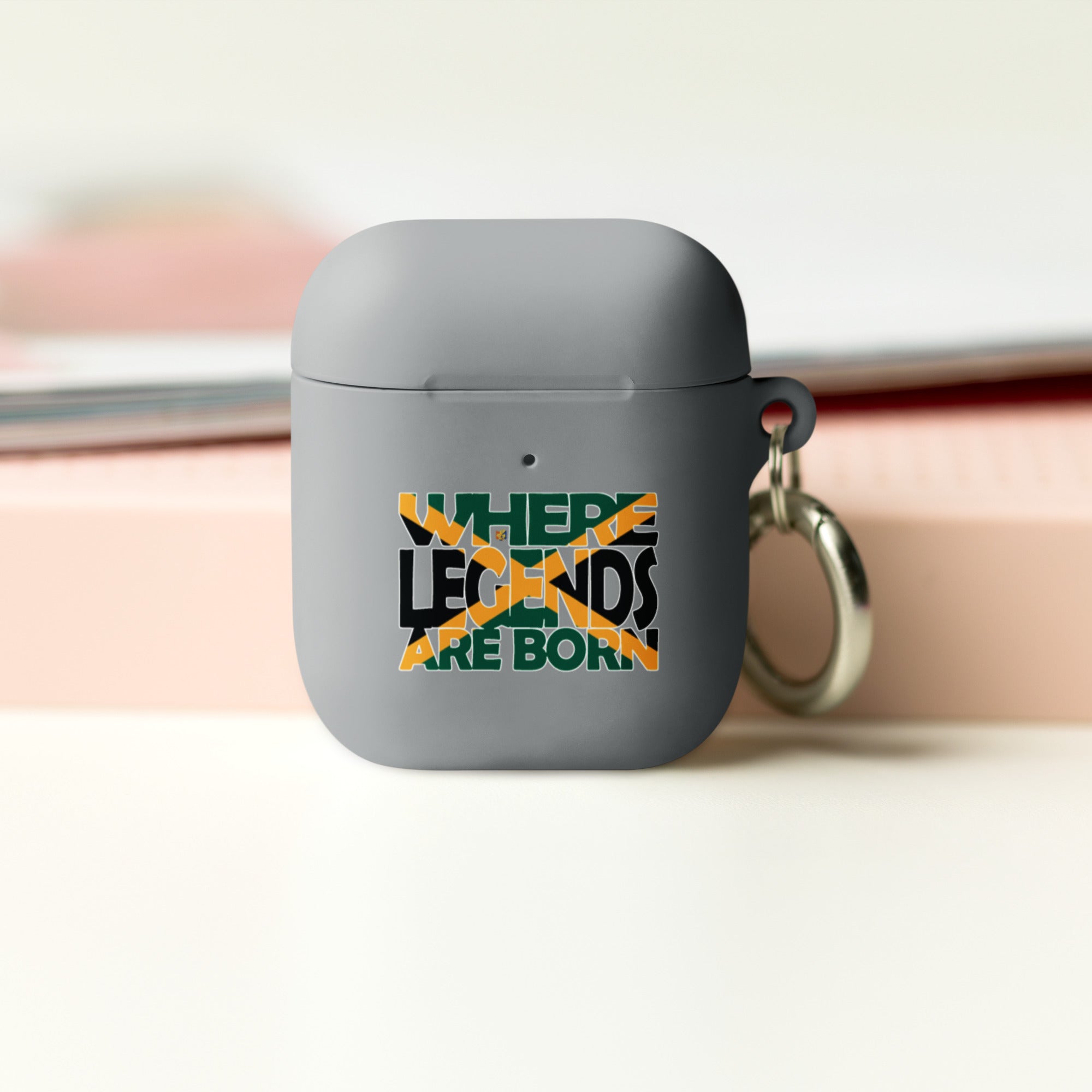 Jamaica Flag Design WHERE LEGENDS ARE BORN and HOME AirPods Case