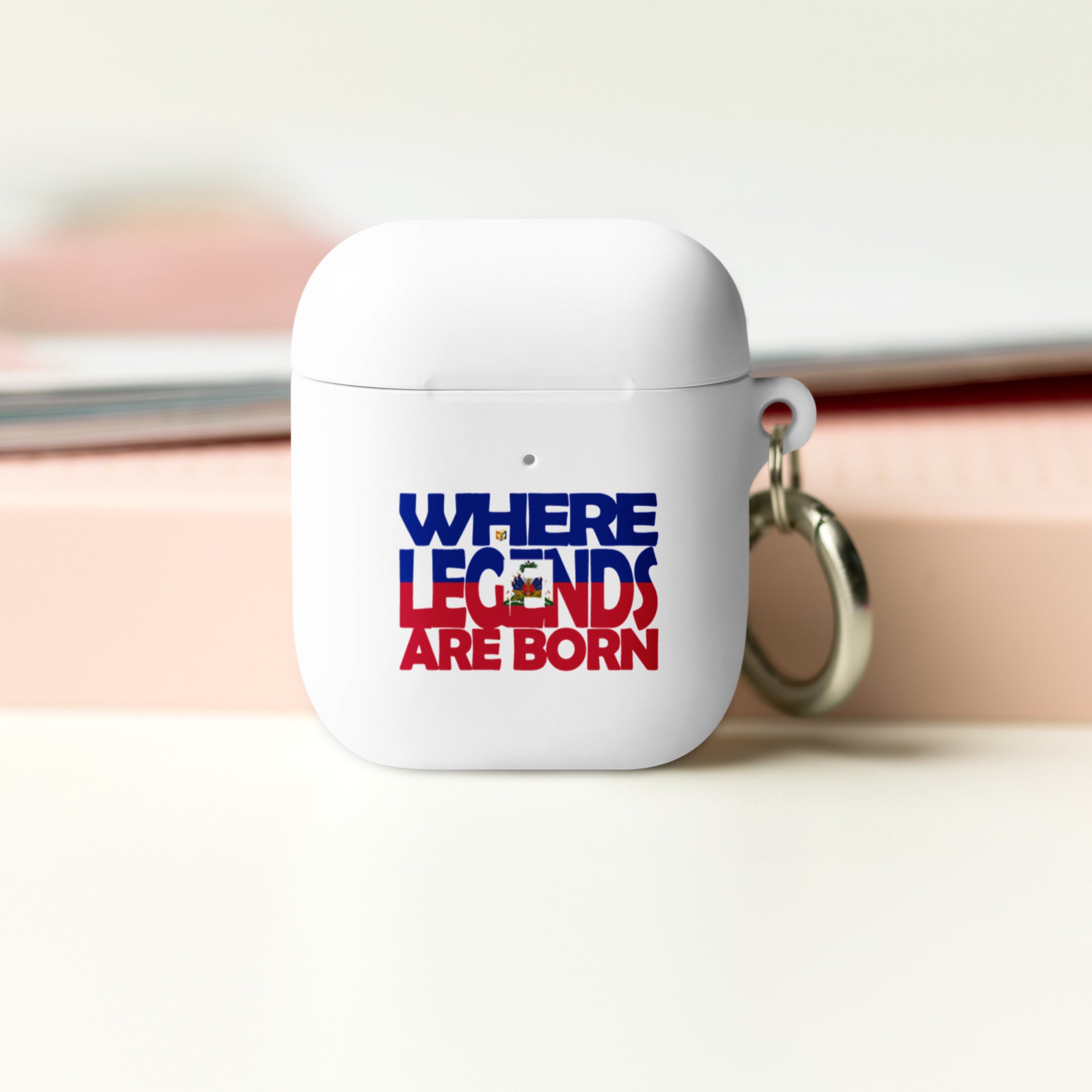 Haiti Flag Design WHERE LEGENDS ARE BORN and HOME AirPods Case